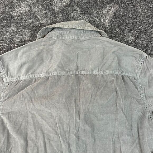 James Perse Corduroy Button Up Shirt Gray Women's 1 Pinwale Pocket $185 NWT - Picture 8 of 9